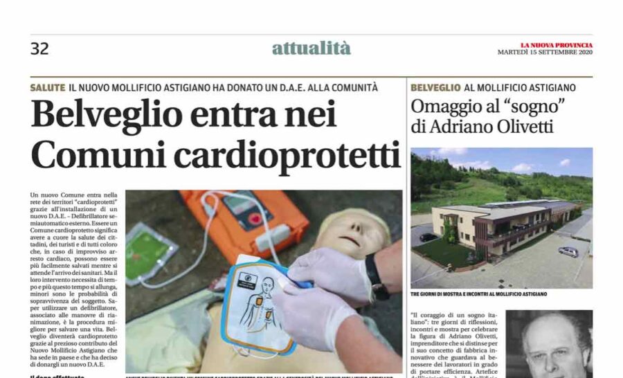 Mollificio-Astigiano-DAE-Belveglio-Comune cardioprotetto-corsi defibrillatore